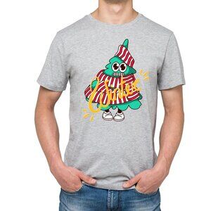 Funny Christmas Tree T-Shirt | Green Winter Holiday Tee with Festive Scarf Desig